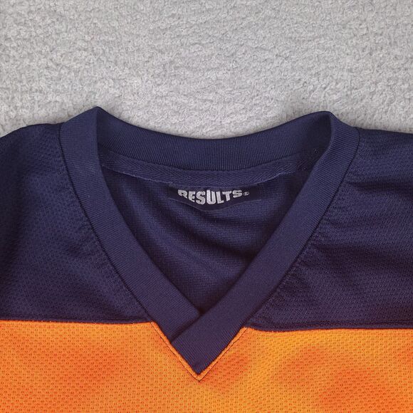 Vintage Results Hockey Jersey Mens Large Orange IV League Embroidered Shirt - Picture 4 of 14